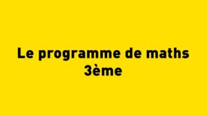 programme maths 3ème