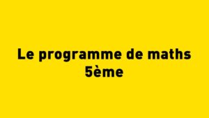 Le programme de math 5ème