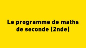 Programme maths seconde